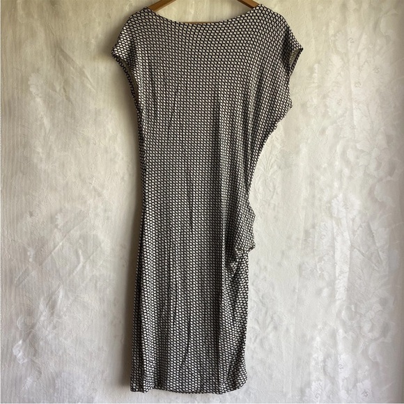 CAbi Monroe Stretch Cowl Neck Black Cream Print Dress Womens Medium M Style #614 - Picture 6 of 7